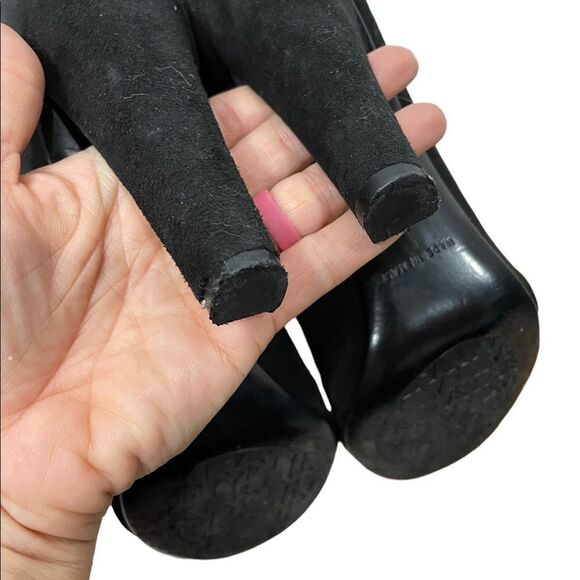 Diane Von Furstenberg Black Lasercut Angel High Heel Peep Toe Ankle Booties - Picture 6 of 13